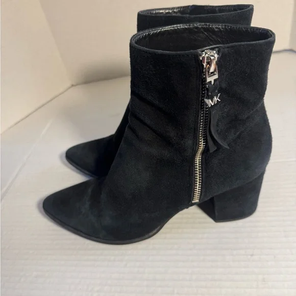 Michael Kors Black Suede Ankle Booties 8 - Picture 2 of 7